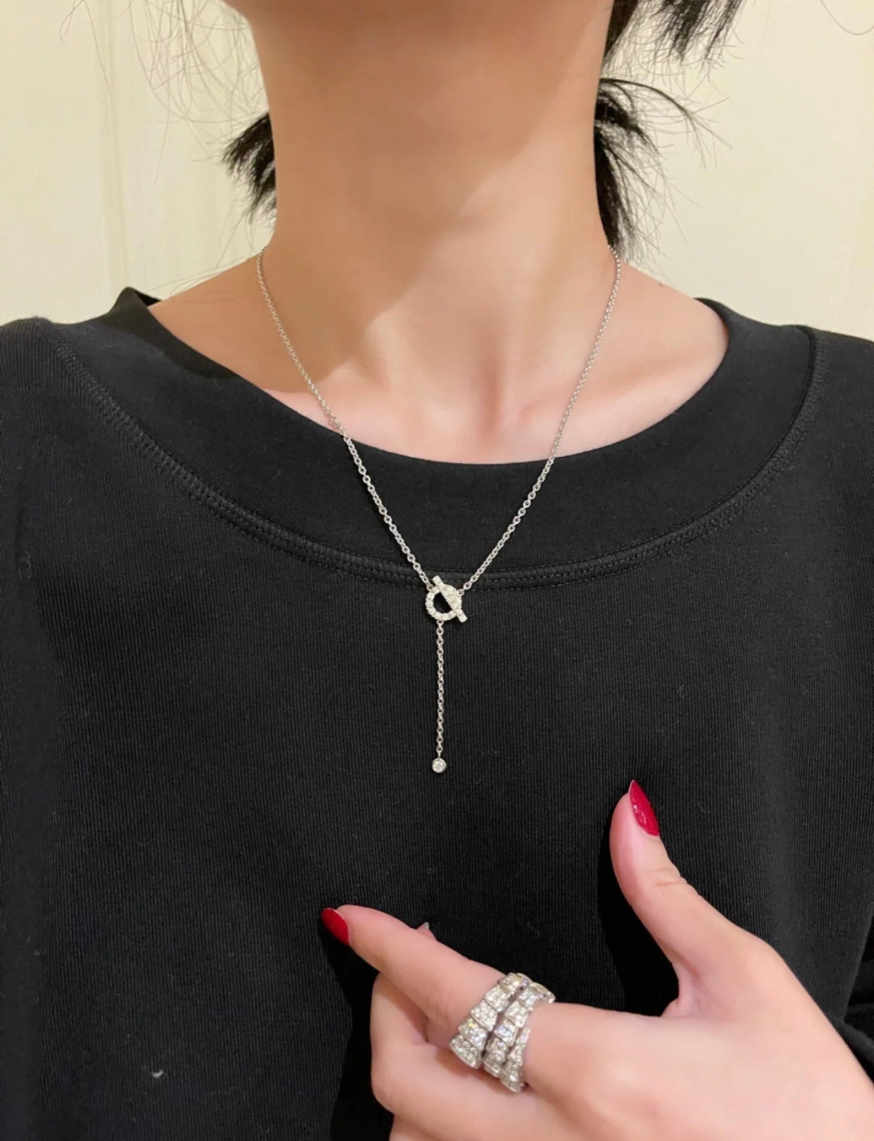 [エバリー JW]フィネス シルバー ダイヤモンドネックレス