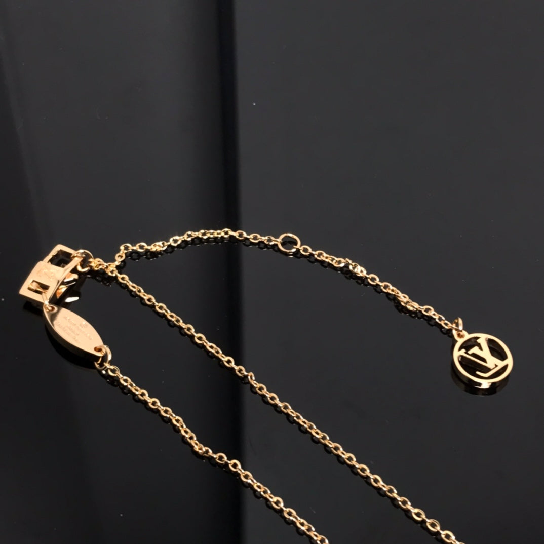 [Olivia JW]COLOR BLOSSOM PINK MOP SUN GOLD NECKLACE