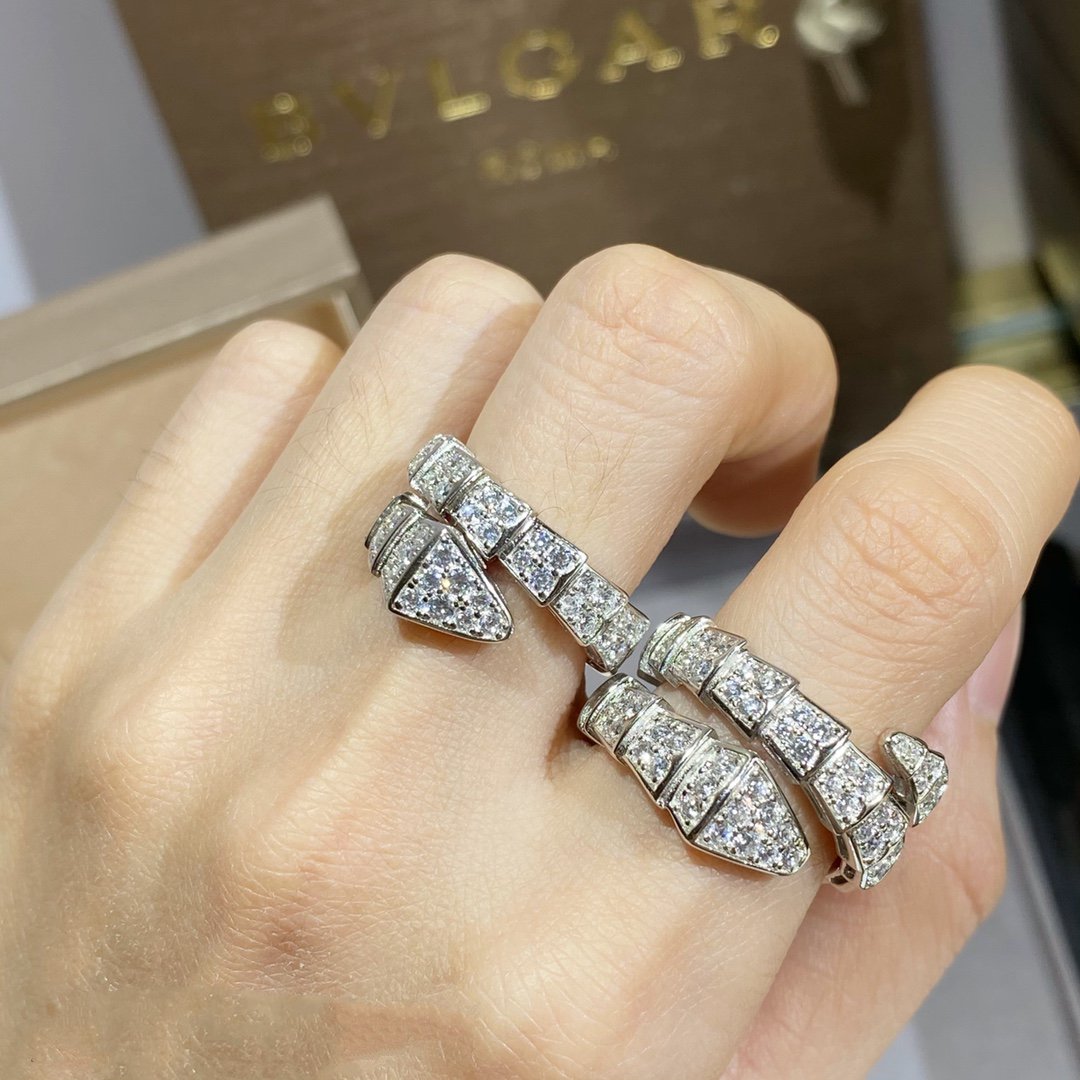 [OLIVIA]SERPENTI RING SILVER DIAMOND PAVED