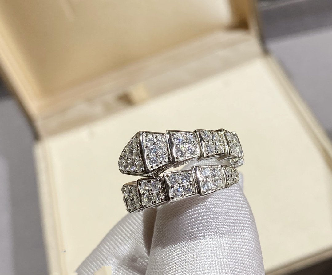 [OLIVIA]SERPENTI RING SILVER DIAMOND PAVED