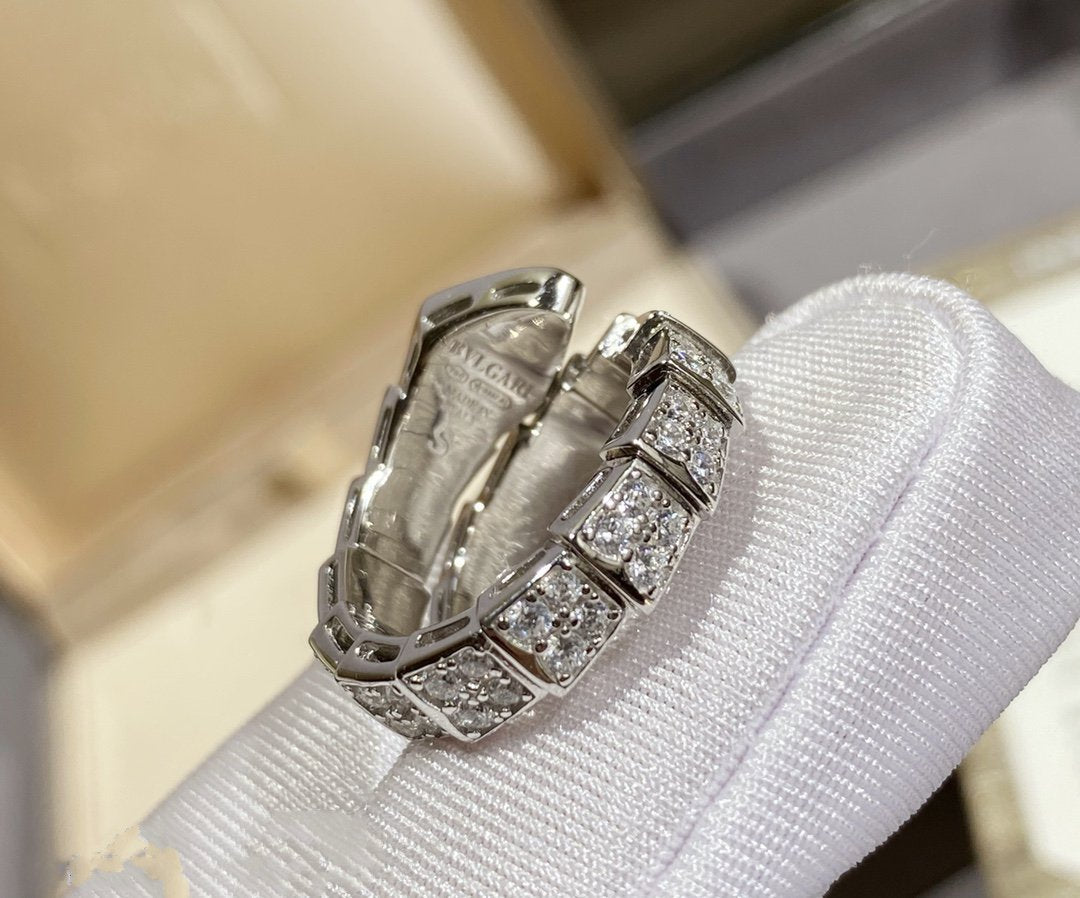 [OLIVIA]SERPENTI RING SILVER DIAMOND PAVED