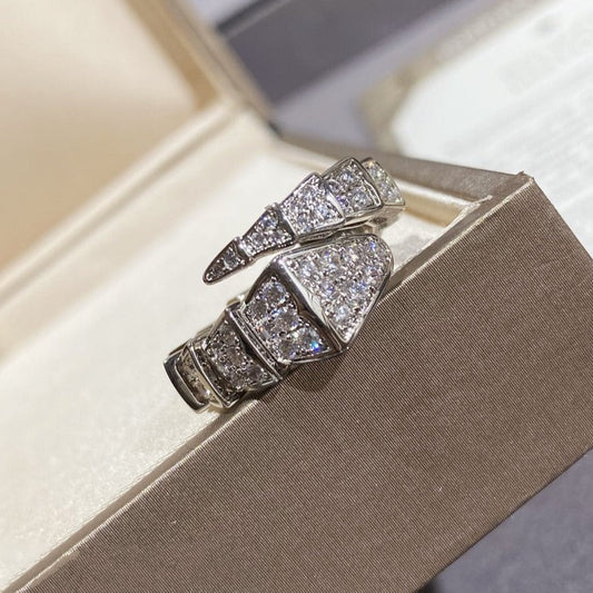 [OLIVIA]SERPENTI LARGE RING SILVER DIAMOND PAVED