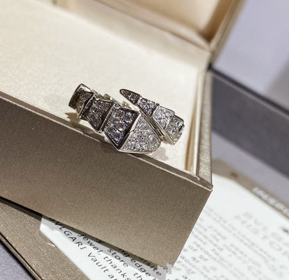 [OLIVIA]SERPENTI LARGE RING SILVER DIAMOND PAVED