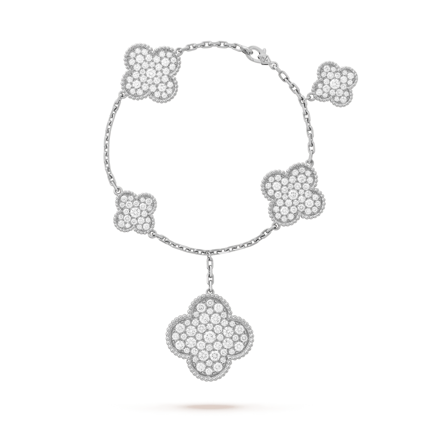 [Olivia JW]CLOVER 6 MOTIFS SILVER DIAMOND BRACELET
