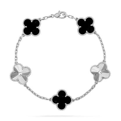 [Everoly JW]  CLOVER 5 MOTIF ONYXS BRACELET COLLECTION