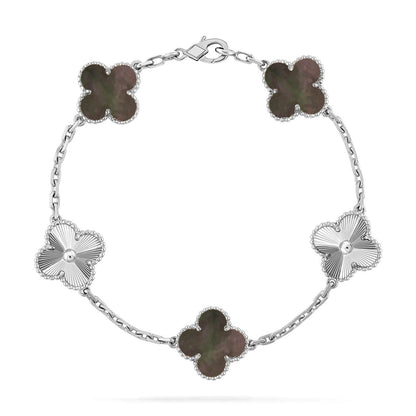 [Everoly JW]  CLOVER 5 MOTIF GRAY MOP BRACELET COLLECTION