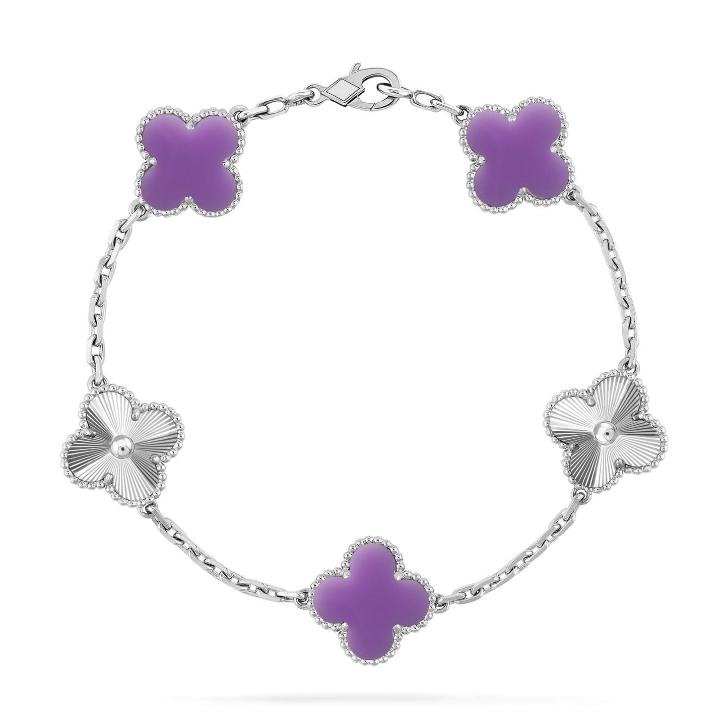 [Everoly JW] CLOVER 5 MOTIF LIGHT PURPLE BRACELET COLLECTION