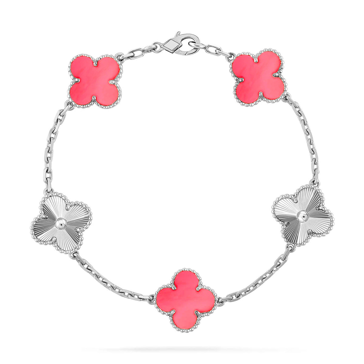 [Everoly JW]  CLOVER 5 MOTIFS  PINK MOP BRACELET COLLECTION