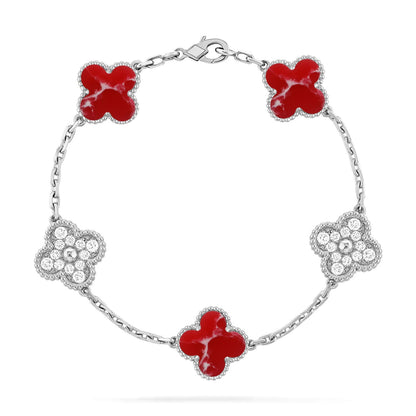 [Everoly JW] CLOVER 5 MOTIF RED PATTERN BRACELET COLLECTION