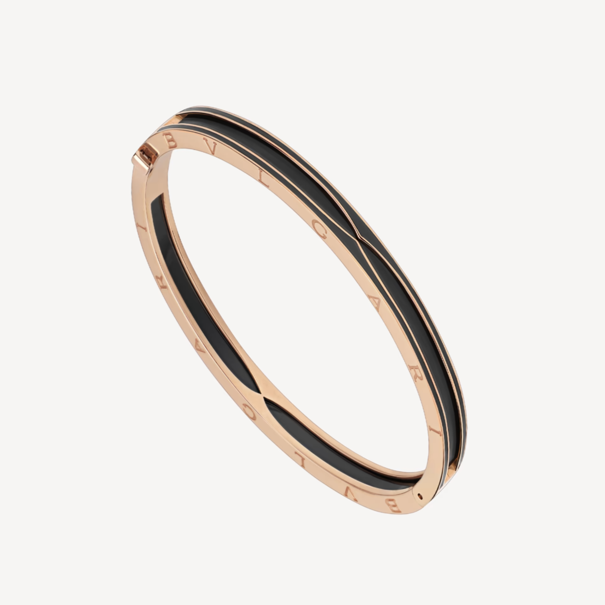 [OLIVIA]ZERO 1 PINK GOLD WITH MATTE BLACK CERAMIC BRACELET