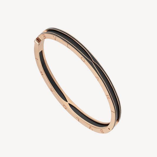 [OLIVIA]ZERO 1 PINK GOLD WITH MATTE BLACK CERAMIC BRACELET