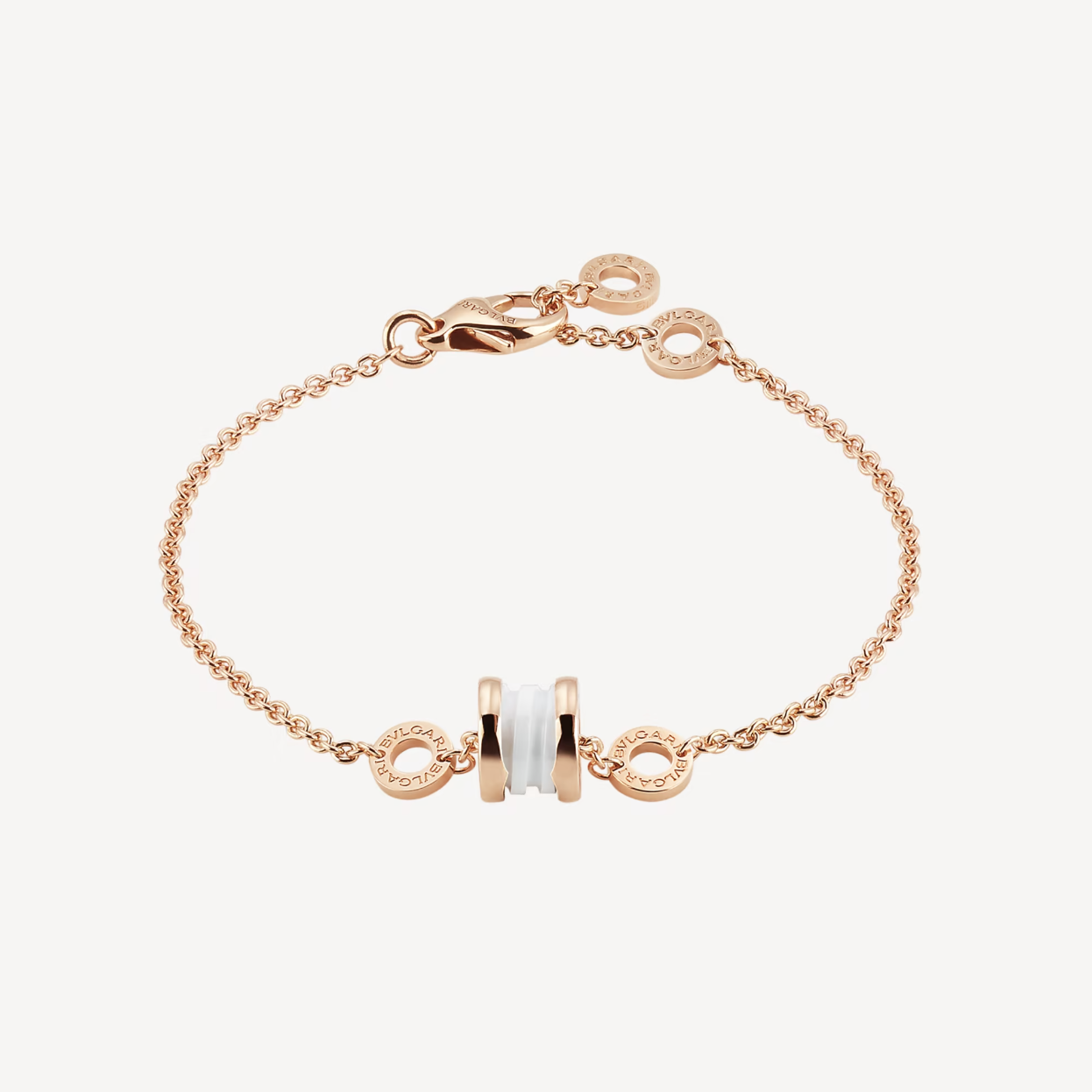 [OLIVIA]ZERO 1 SOFT PINK GOLD AND WHITE CERAMIC BRACELET