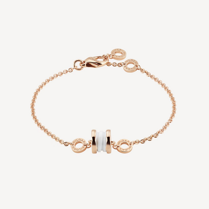 [OLIVIA]ZERO 1 SOFT PINK GOLD AND WHITE CERAMIC BRACELET