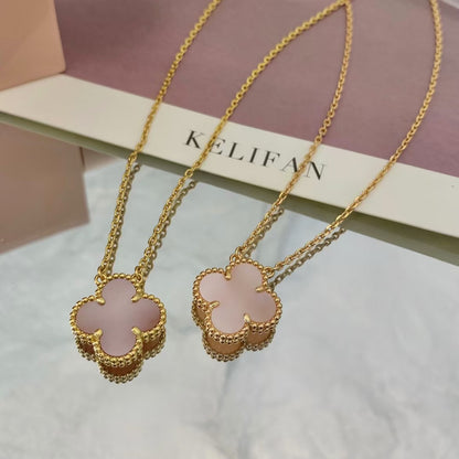 [Everoly JW]CLOVER 15MM PINK MOTHER-OF-PEARL SINGLE FLOWER NECKLACE