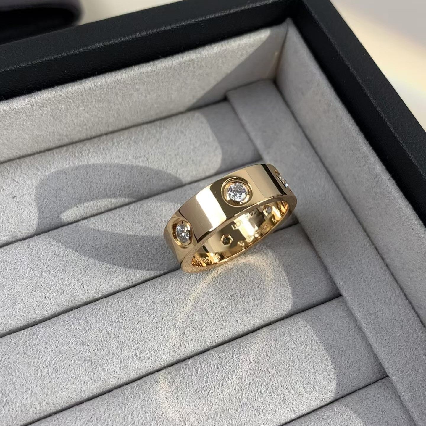 [Olivia JW]LOVE RING 5.5MM 6 DIAMONDS PINK GOLD