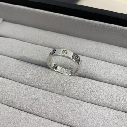 [Olivia JW]LOVE RING 4MM 1 DIAMOND SILVER
