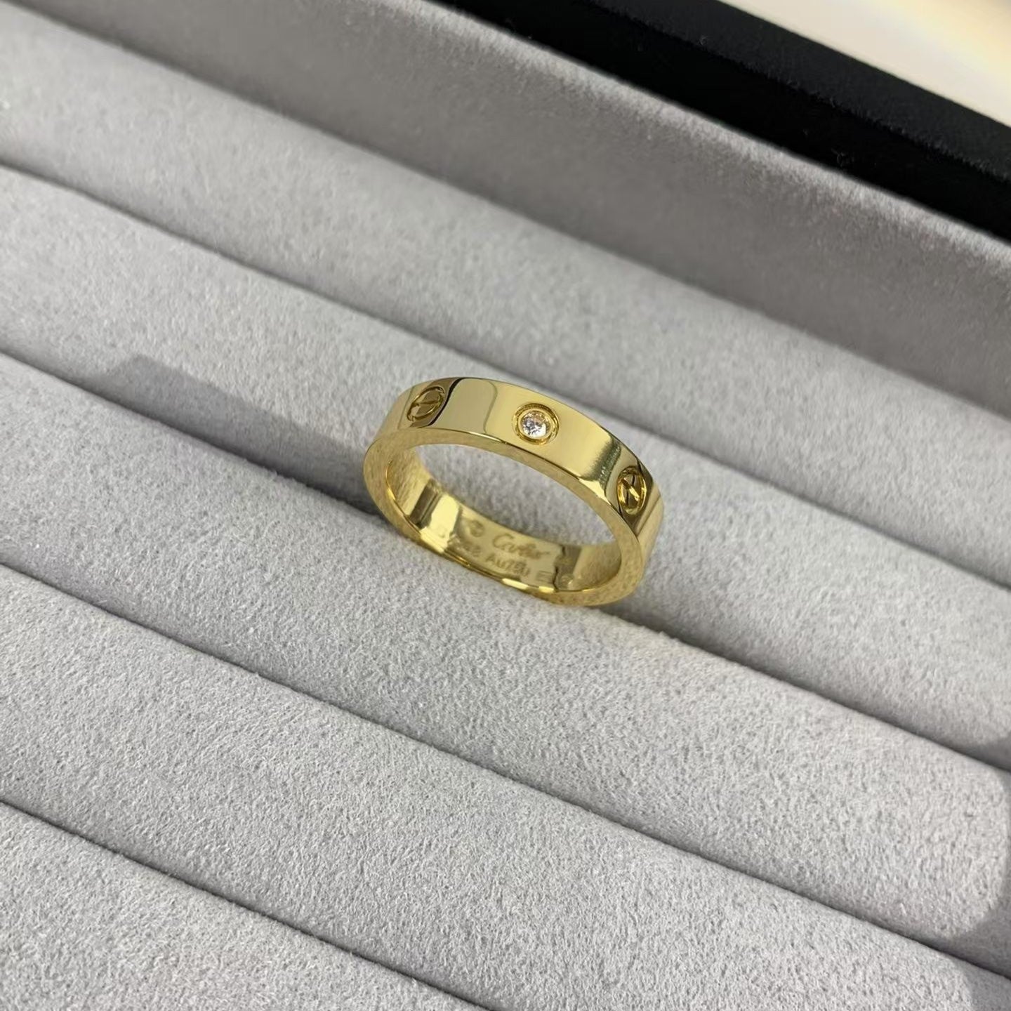 [Olivia JW]LOVE RING 4MM 1 DIAMOND GOLD