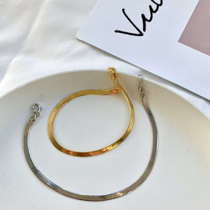 [Olivia JW]Flat Snake Bone Chain Blade Necklace