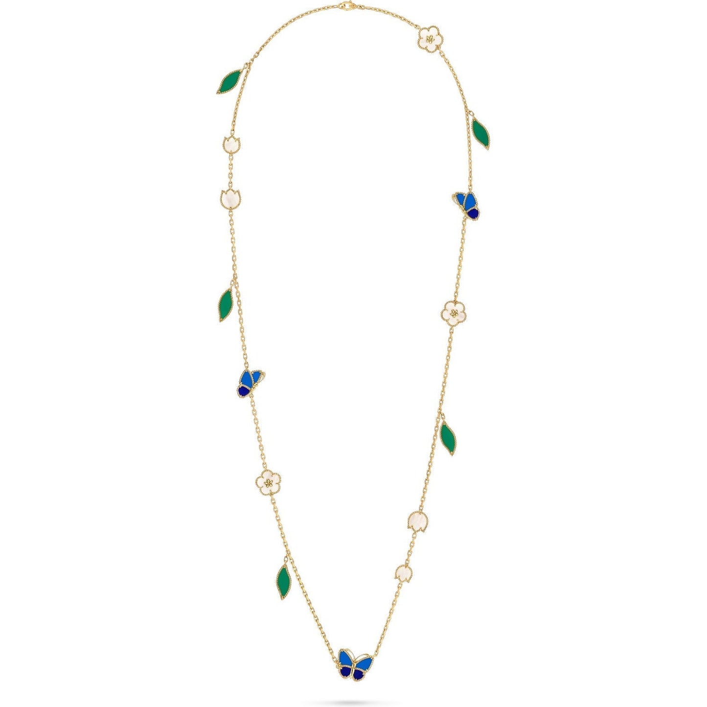 [Olivia Jewelry]LUCKY SPRING BUTTERFLY 15 FLOWER NECKLACE
