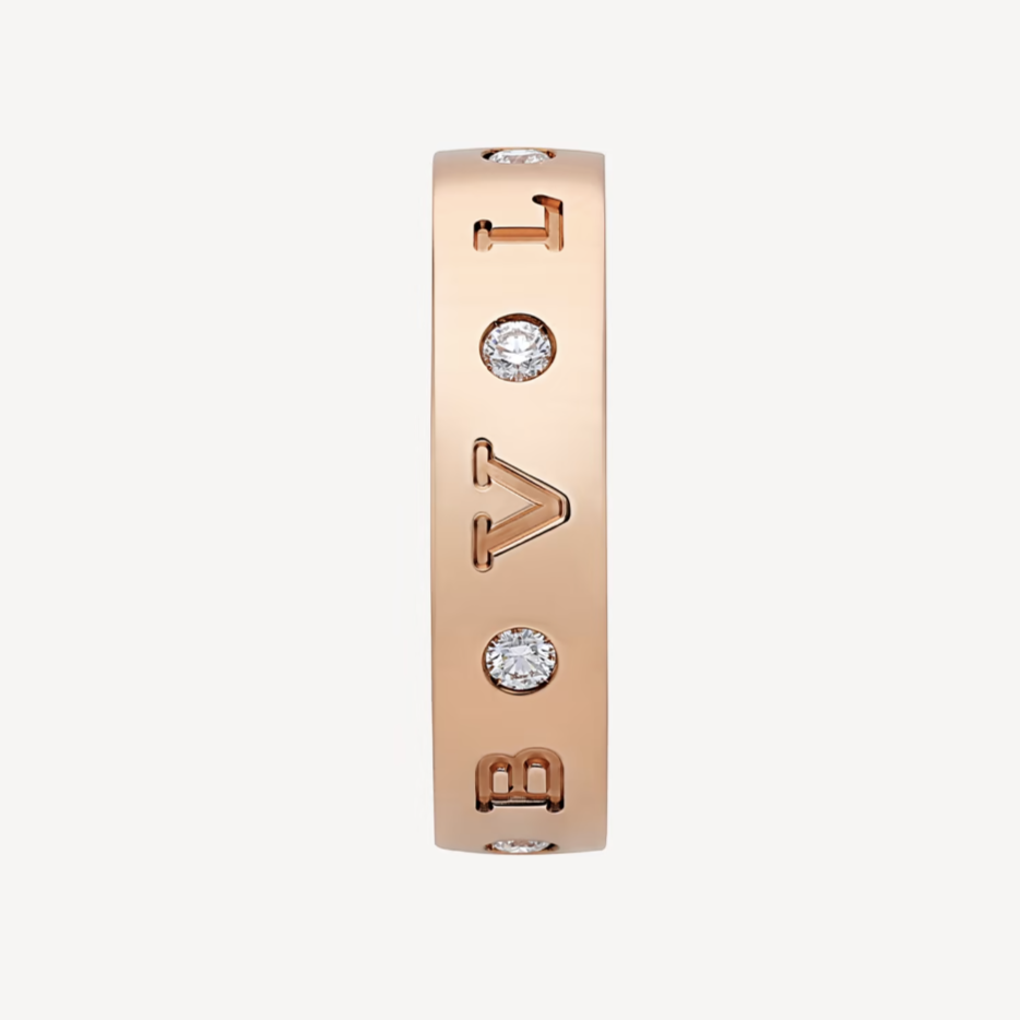 [OLIVIA]ZERO 1 ESSENTIAL PINK GOLD BAND WITH DIAMONDS RING