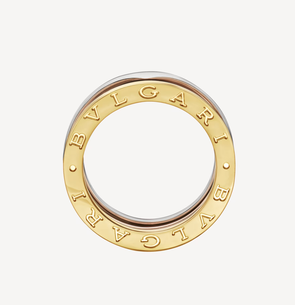 [OLIVIA]ZERO 1 THREE-BAND ROSE WHITE AND YELLOW RING