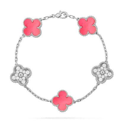 [Everoly JW]  CLOVER 5 MOTIFS  PINK MOP BRACELET COLLECTION