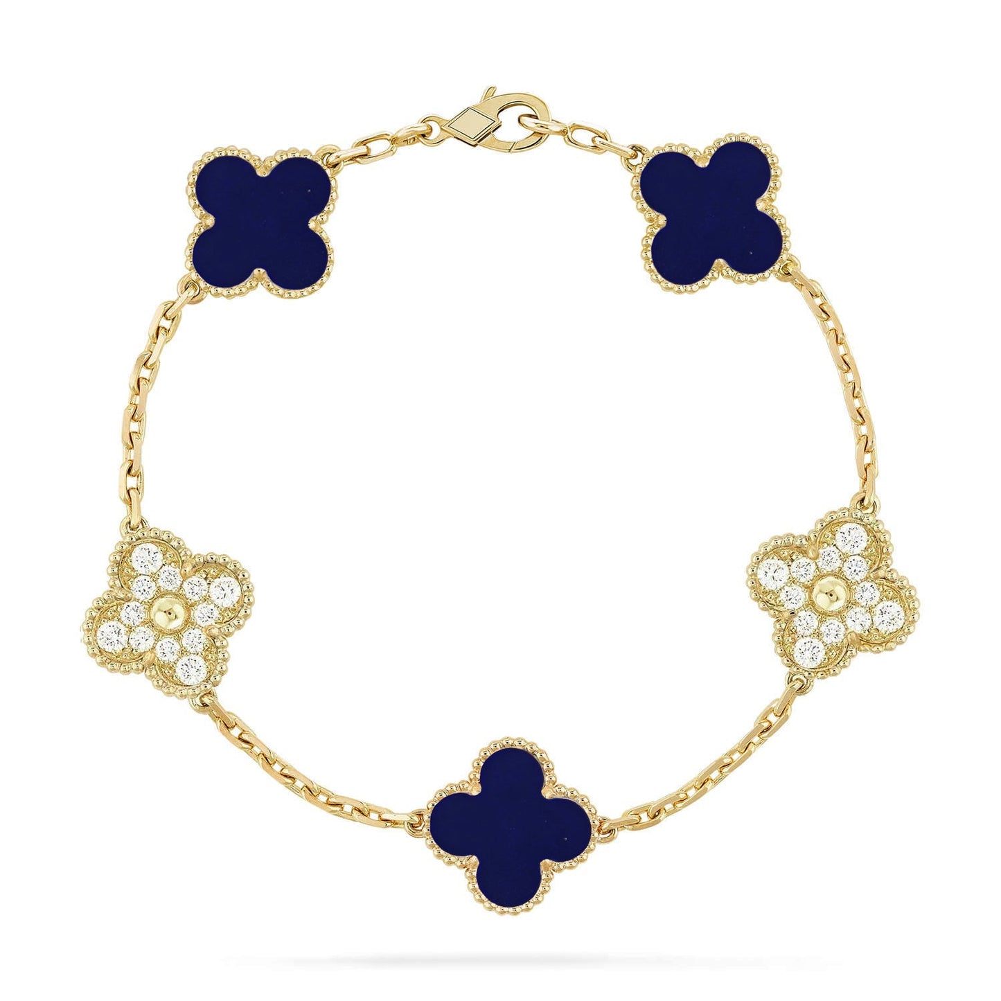 [Everoly JW] CLOVER 5 MOTIF LAPIS LAZULI BRACELET COLLECTION