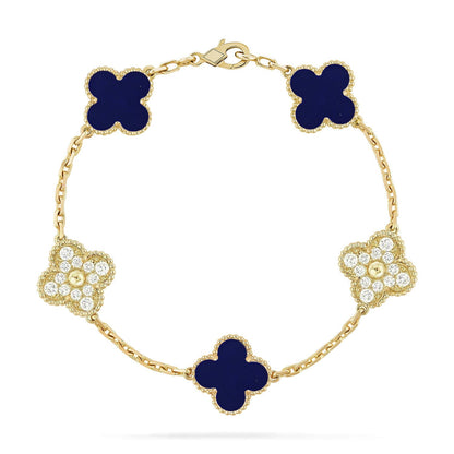 [Everoly JW] CLOVER 5 MOTIF LAPIS LAZULI BRACELET COLLECTION