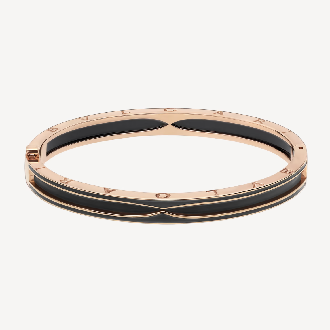 [OLIVIA]ZERO 1 PINK GOLD WITH MATTE BLACK CERAMIC BRACELET