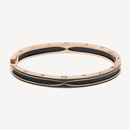 [OLIVIA]ZERO 1 PINK GOLD WITH MATTE BLACK CERAMIC BRACELET