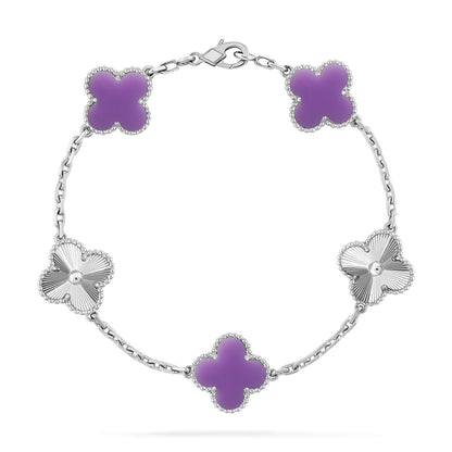 [Everoly JW] CLOVER 5 MOTIF LIGHT PURPLE BRACELET COLLECTION