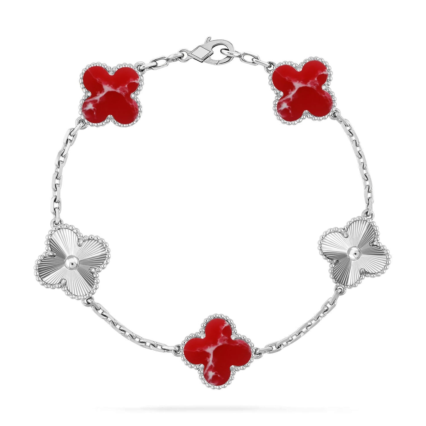 [Everoly JW] CLOVER 5 MOTIF RED PATTERN BRACELET COLLECTION