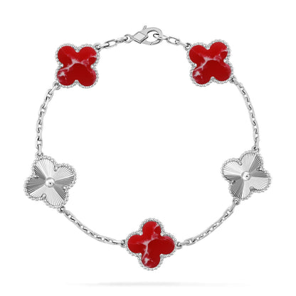[Everoly JW] CLOVER 5 MOTIF RED PATTERN BRACELET COLLECTION