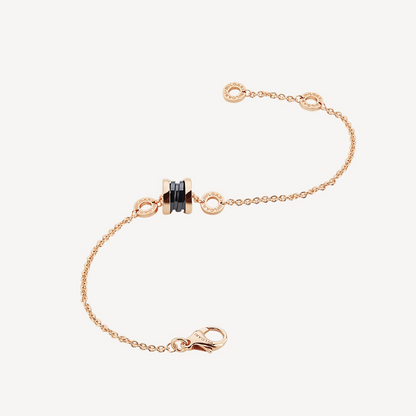 [OLIVIA]ZERO 1 SOFT PINK GOLD AND BLACK CERAMIC BRACELET