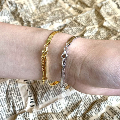 [Olivia JW]Flat Snake Bone Chain Blade Necklace