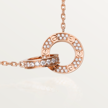 [Everoly JW] LOVE 7,6 MM HALSKETTE ROSÉGOLD UND SILBER VOLLER DIAMANT