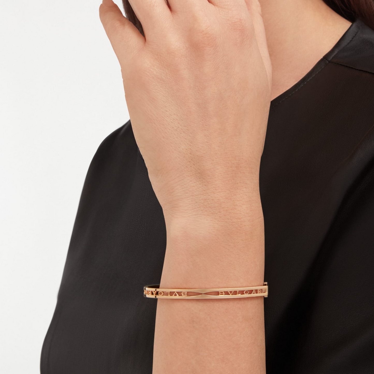 [OLIVIA]ZERO 1 SPIRAL LOGO PINK GOLD BRACELET