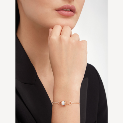 [OLIVIA]ZERO 1 SOFT PINK GOLD AND WHITE CERAMIC BRACELET