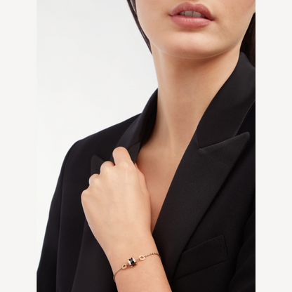 [OLIVIA]ZERO 1 SOFT PINK GOLD AND BLACK CERAMIC BRACELET