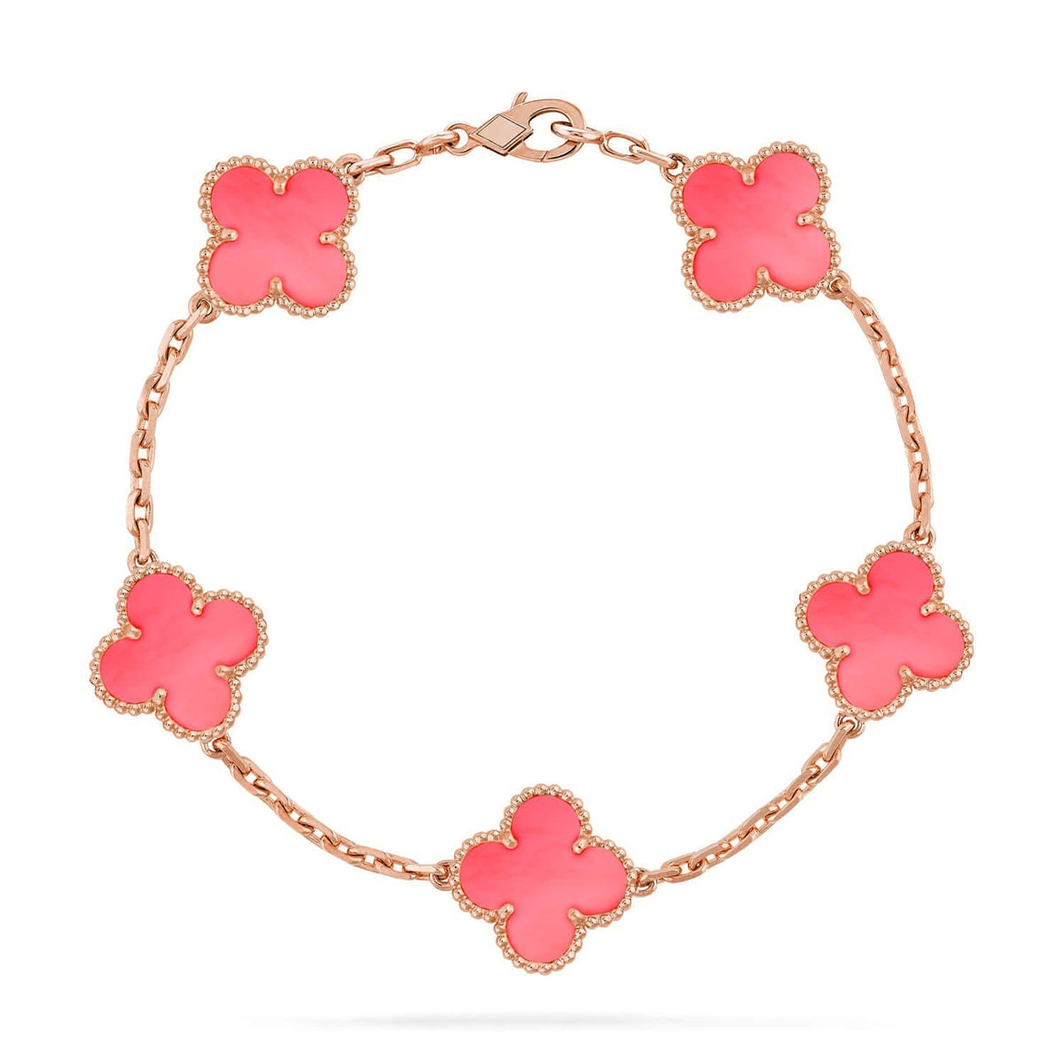 [Everoly JW]  CLOVER 5 MOTIFS  PINK MOP BRACELET COLLECTION