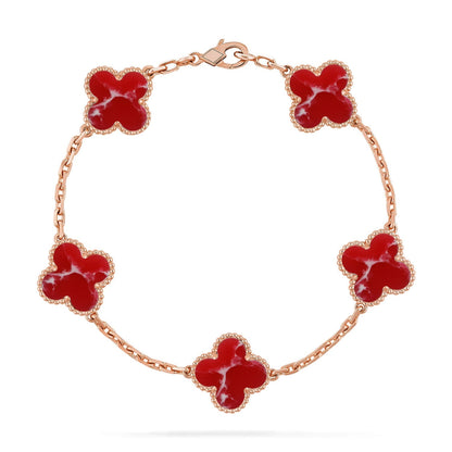 [Everoly JW] CLOVER 5 MOTIF RED PATTERN BRACELET COLLECTION
