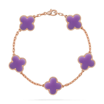 [Everoly JW] CLOVER 5 MOTIF LIGHT PURPLE BRACELET COLLECTION