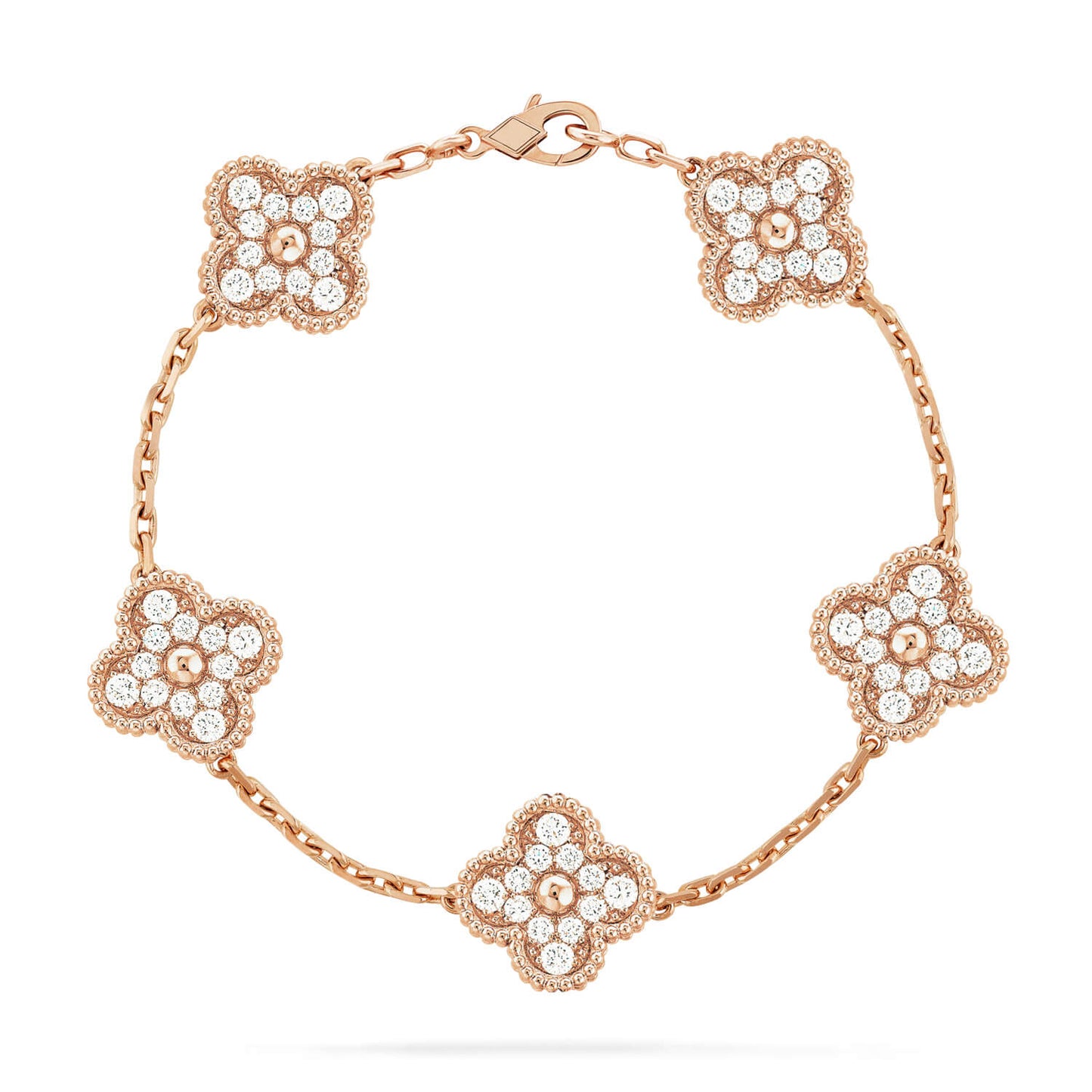 [Everoly JW]  CLOVER 5 MOTIF FULL DIAMOND BRACELET COLLECTION