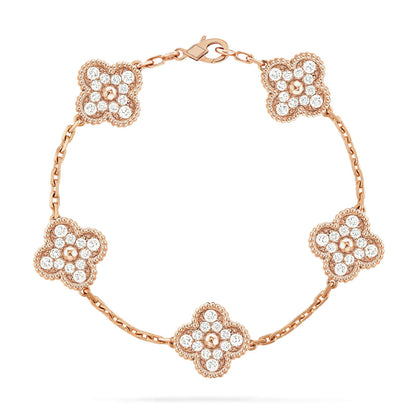 [Everoly JW]  CLOVER 5 MOTIF FULL DIAMOND BRACELET COLLECTION