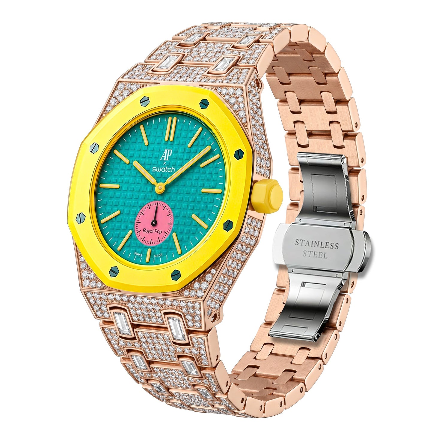 Royal Oak Pop Exclusive Bioceramic Case & Bioceramic Strap Full Diamond