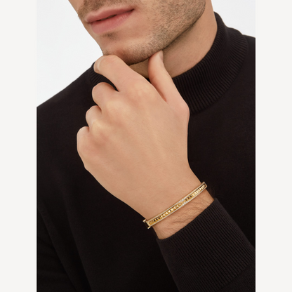 [OLIVIA]ZERO 1 SPIRAL AND PAVED DIAMOND GOLD BRACELET