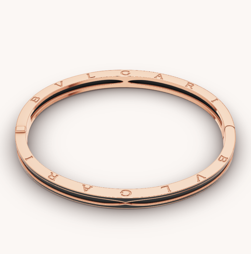 [OLIVIA]ZERO 1 PINK GOLD WITH MATTE BLACK CERAMIC BRACELET