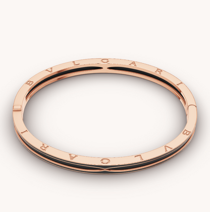 [OLIVIA]ZERO 1 PINK GOLD WITH MATTE BLACK CERAMIC BRACELET
