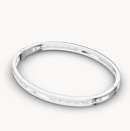 [OLIVIA]ZERO 1 SPIRAL LOGO SILVER BRACELET