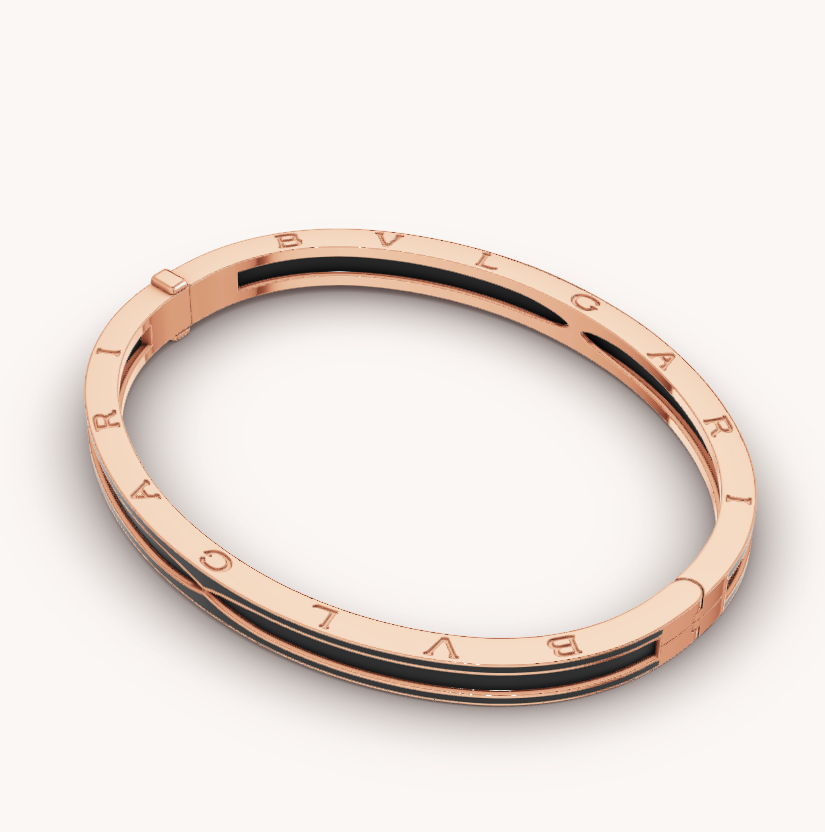 [OLIVIA]ZERO 1 PINK GOLD WITH MATTE BLACK CERAMIC BRACELET